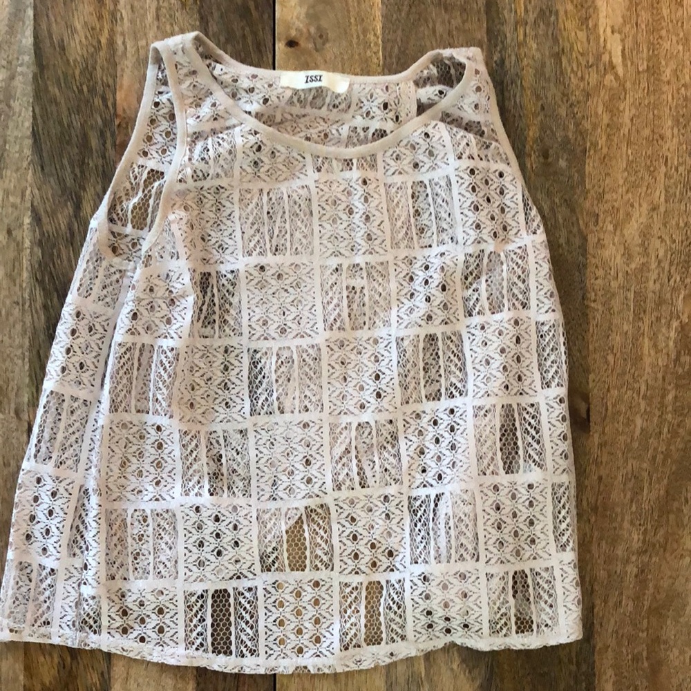 Issi sheer/lace nude tank